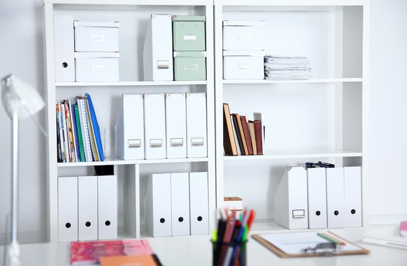 ela Ordnungsliebe hat Büro regal aufgeräumt
